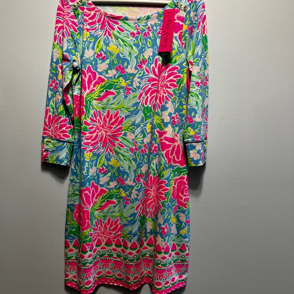 Floral Pink and Green Dress